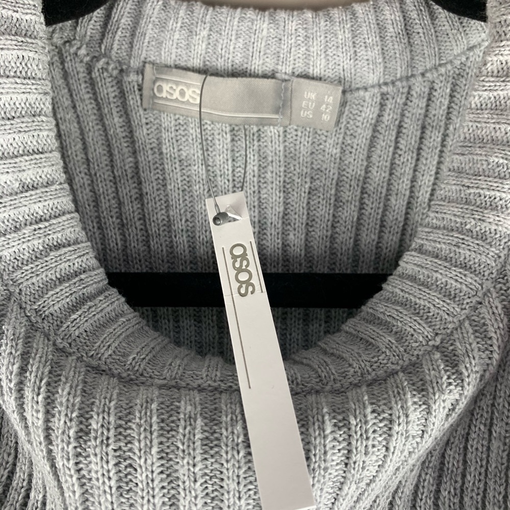 ASOS Light Gray Ribbed Sweater - Picture 3 of 7